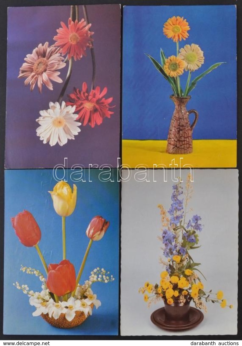 ** * 80 Db MODERN Virágos üdvözlőlap / 80 Modern Flower Themed Greeting Postcards - Unclassified