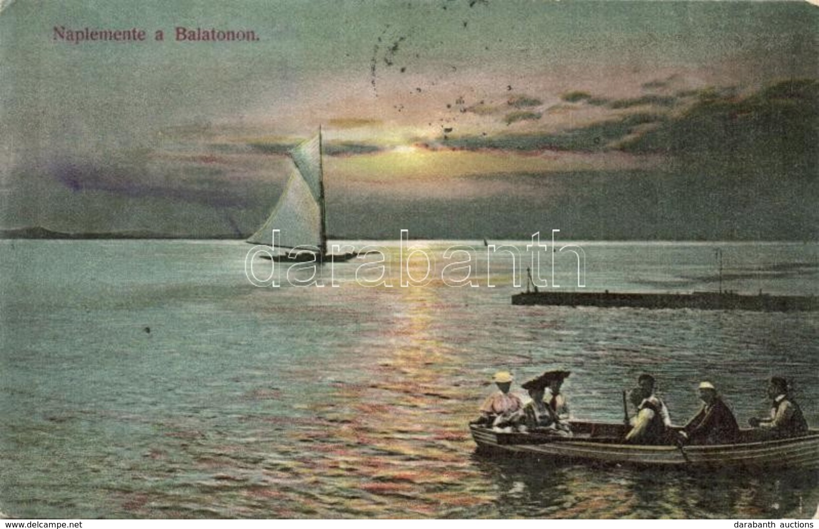 * T2/T3 Balaton, Naplement A Balatonon, Vitorlás, Csónakázók. Divald Károly 2126. 1909. - Non Classificati