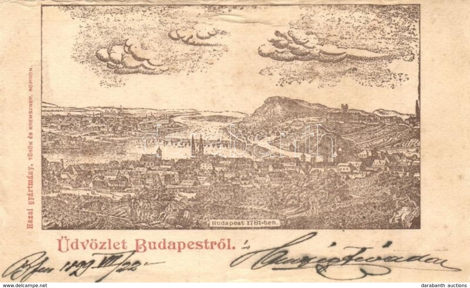 T2/T3 1899 Budapest, Budapest 1781-ben. Török és Kremszner (gyűrődés / Crease) - Unclassified