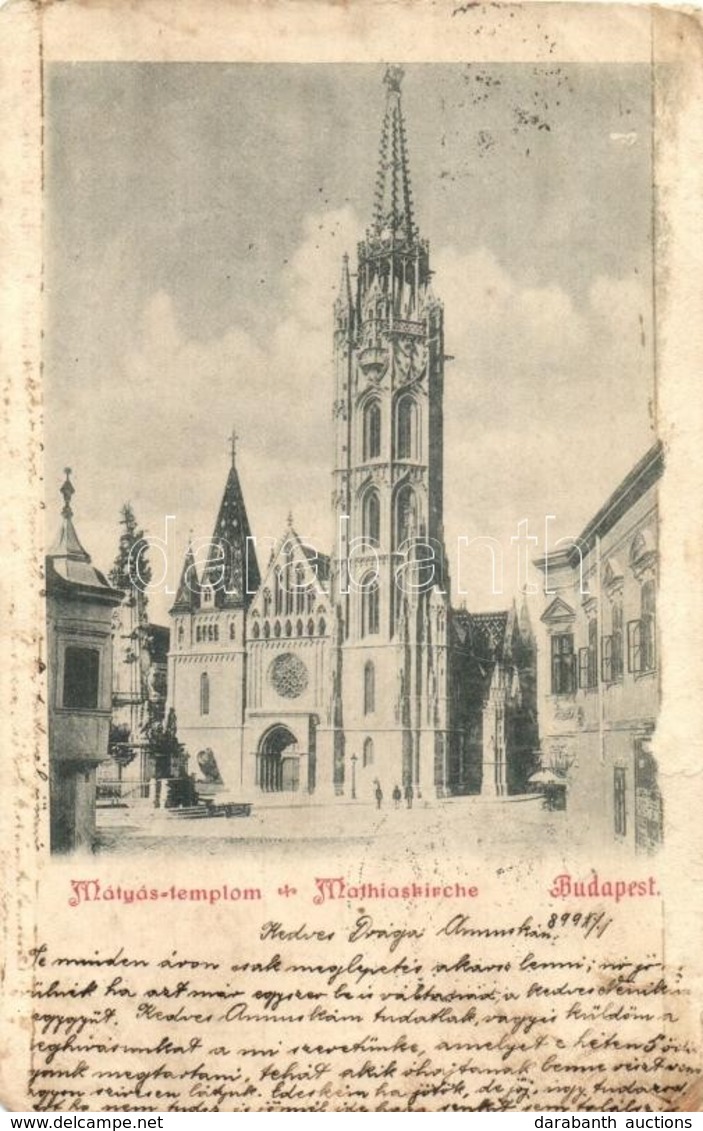 T4 1899 Budapest I. Mátyás Templom, Szentháromság Szobor (b) - Non Classificati