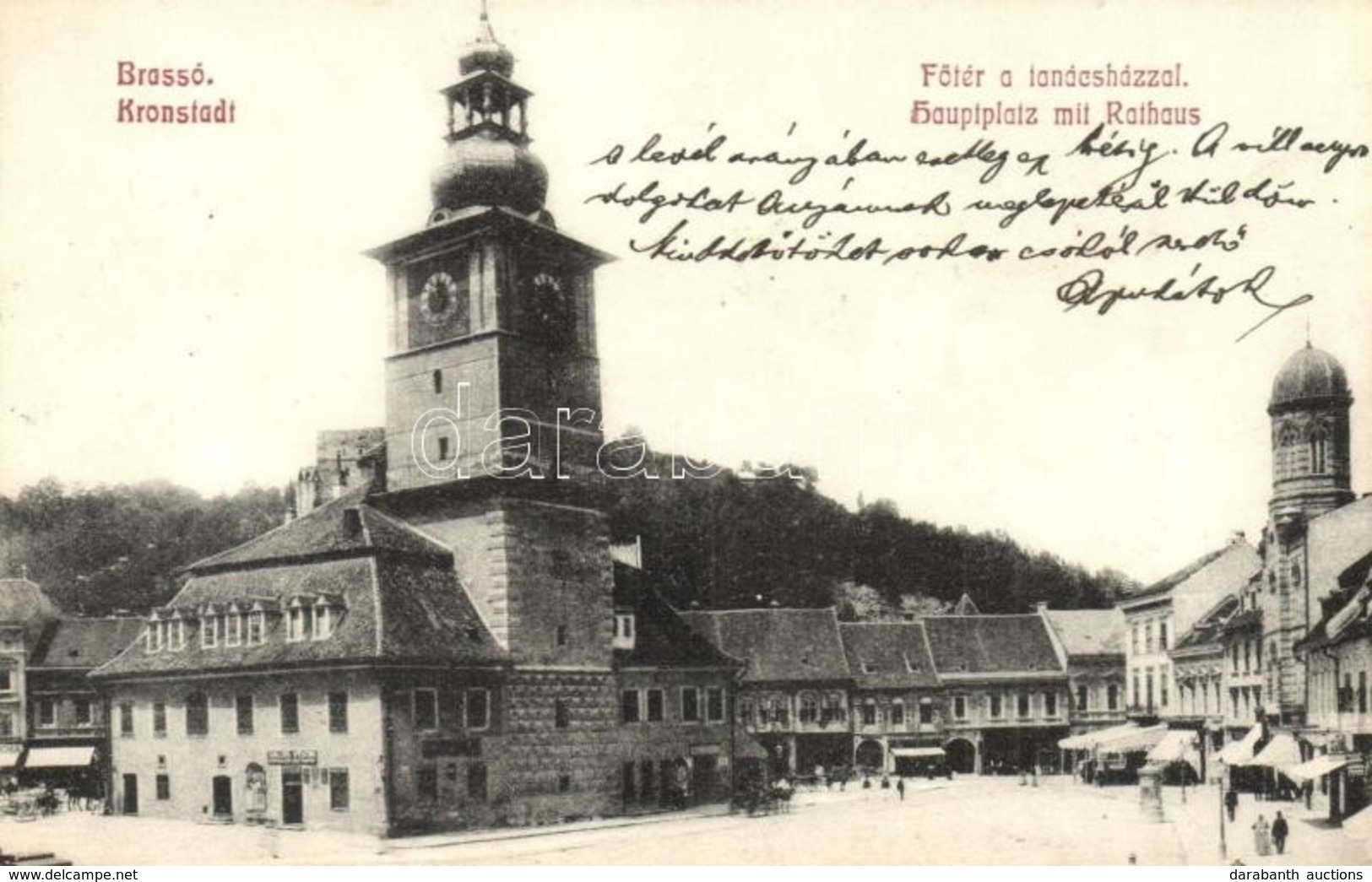 T2 Brassó, Kronstadt, Brasov; Fő Tér, Tanácsház, Glasz Károly Kiadása / Main Square, Town Hall - Zonder Classificatie