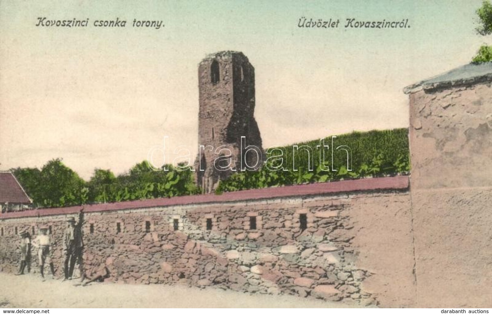 T2 1910 Kovászi, Kovaszinc, Covasint; Kovoszinci Csonka Torony. Wittenberger Mór Kiadása / Tower Ruin - Unclassified