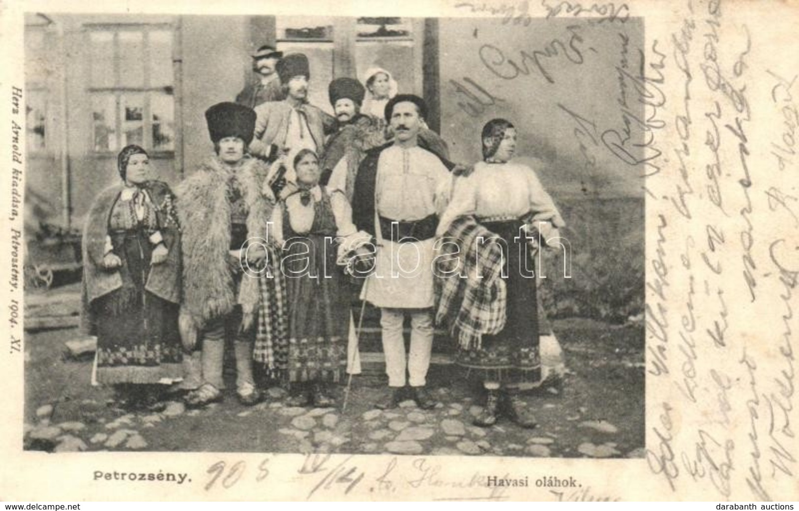 T2/T3 1906 Petrozsény, Petrosani; Havasi Oláhok. Herz Arnold Kiadása / Romanian Folklore From Wallachia (fl) - Zonder Classificatie