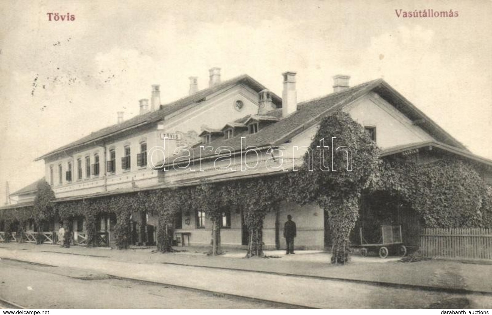 T2 1911 Tövis, Teius; Vasútállomás. Ábrahám Testvérek Kiadása / Railway Station - Zonder Classificatie