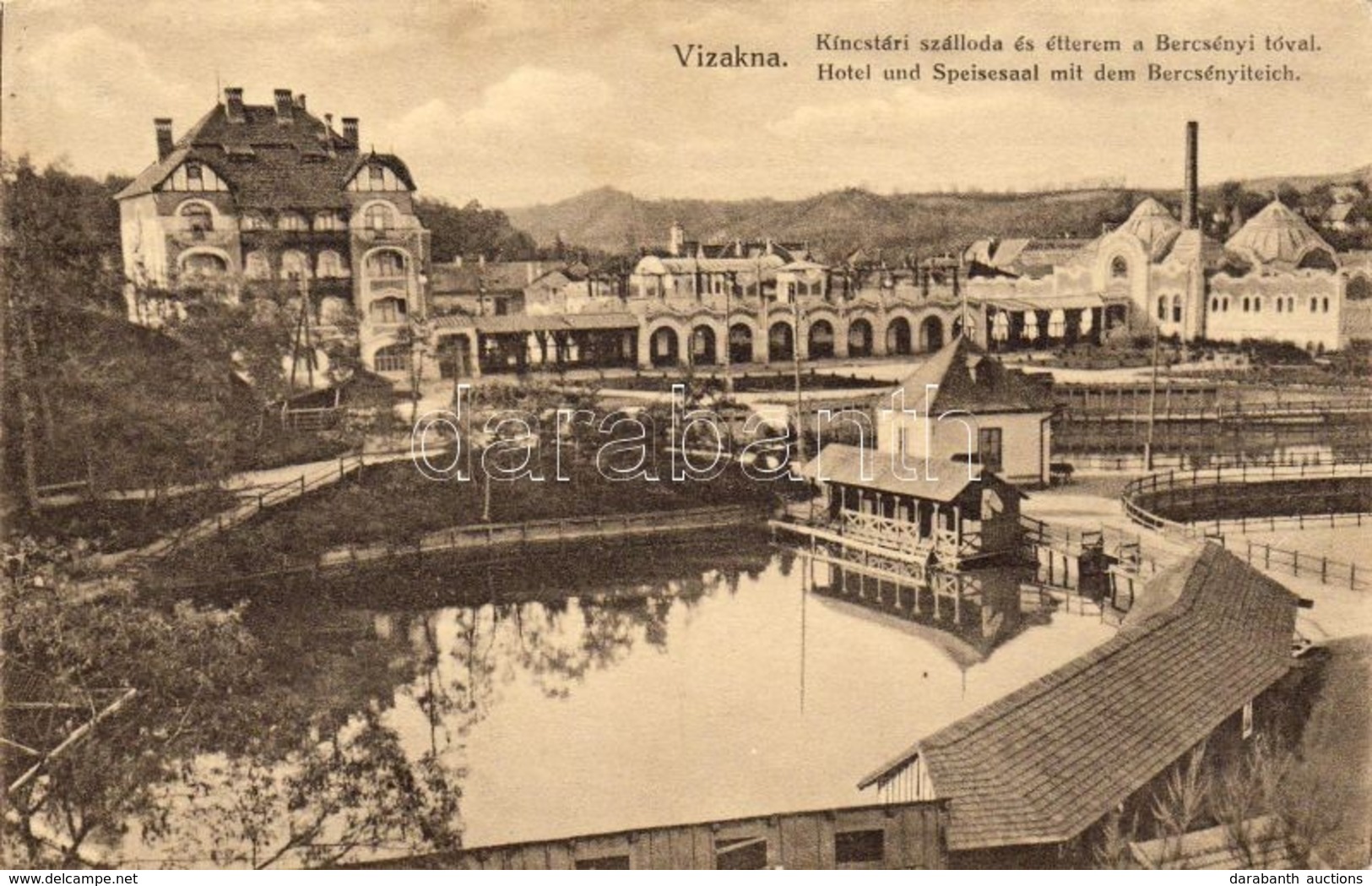 T2 Vízakna, Salzburg, Ocna Sibiului; Kincstári Szálloda és étterem, Bercsényi Tó / Hotel And Restaurant, Lake - Unclassified