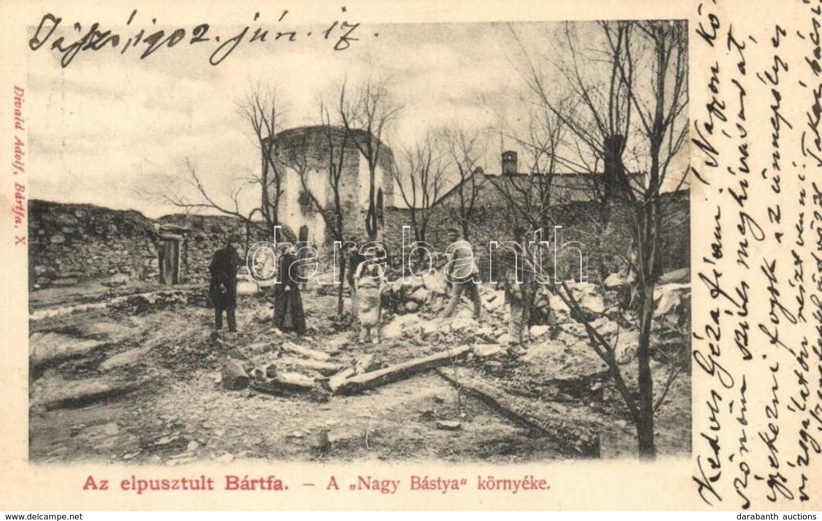 T2 1902 Bártfa, Bardejov, Bardiov; A Tűzvészben Elpusztult Város A Nagy Bástya Környékén. Divald Adolf / Ruins After The - Unclassified