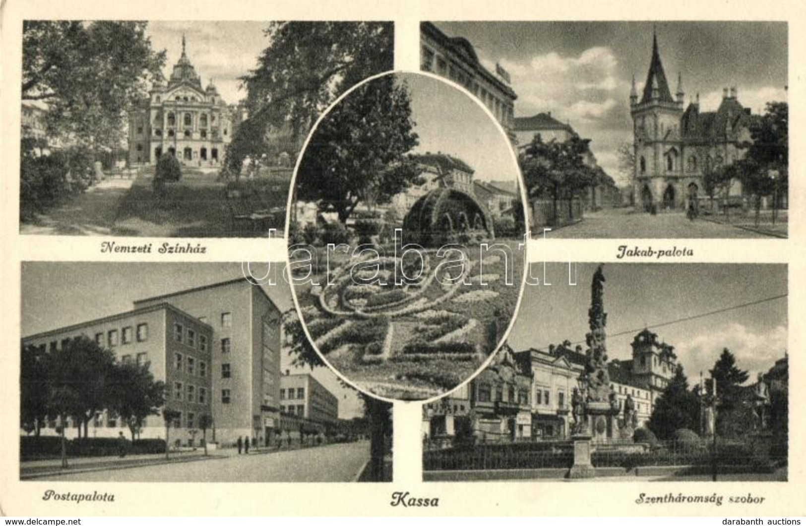 ** T1/T2 Kassa, Kosice;, Nemzeti Színház, Jakab Palota, Postapalota, Szentháromság Szobor / Theatre, Post Palace, Trinit - Unclassified