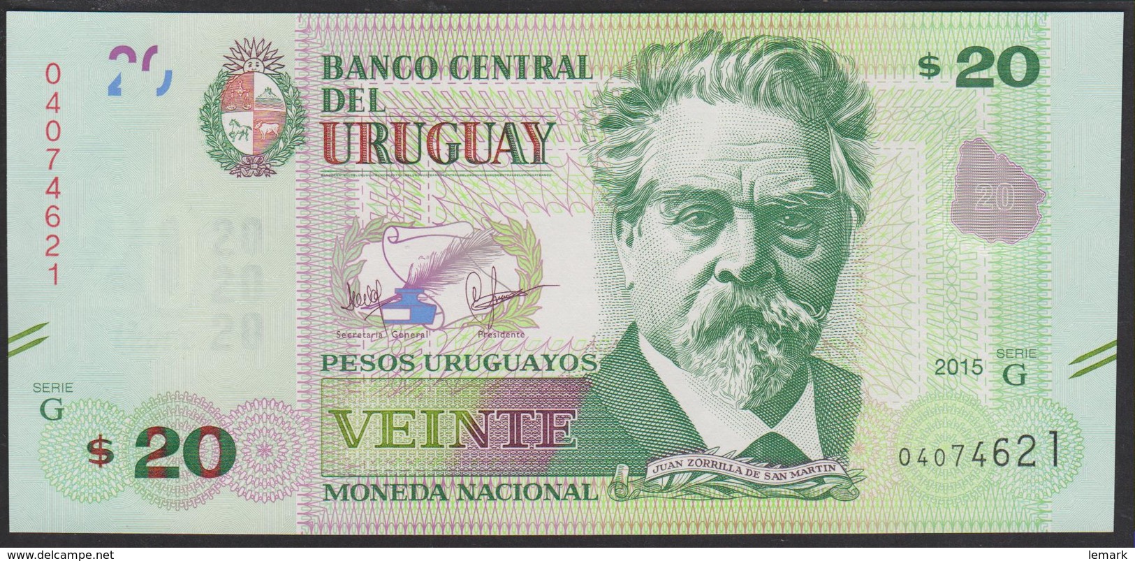 Uruguay 20 Pesos 2015 P93 UNC - Uruguay