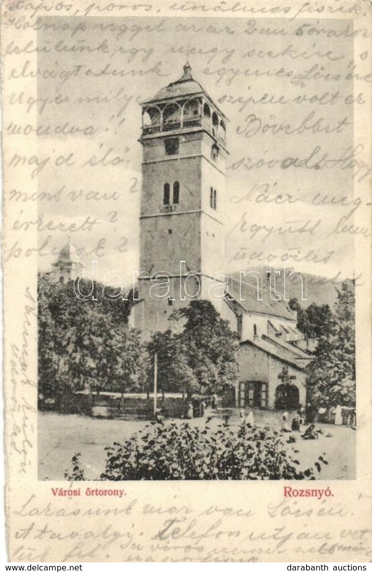 T3 Rozsnyó, Roznava; Városi őrtorony. Kiadja Fuchs József / Watch Tower - Képeslapfüzetből / From Postcard Booklet - Zonder Classificatie