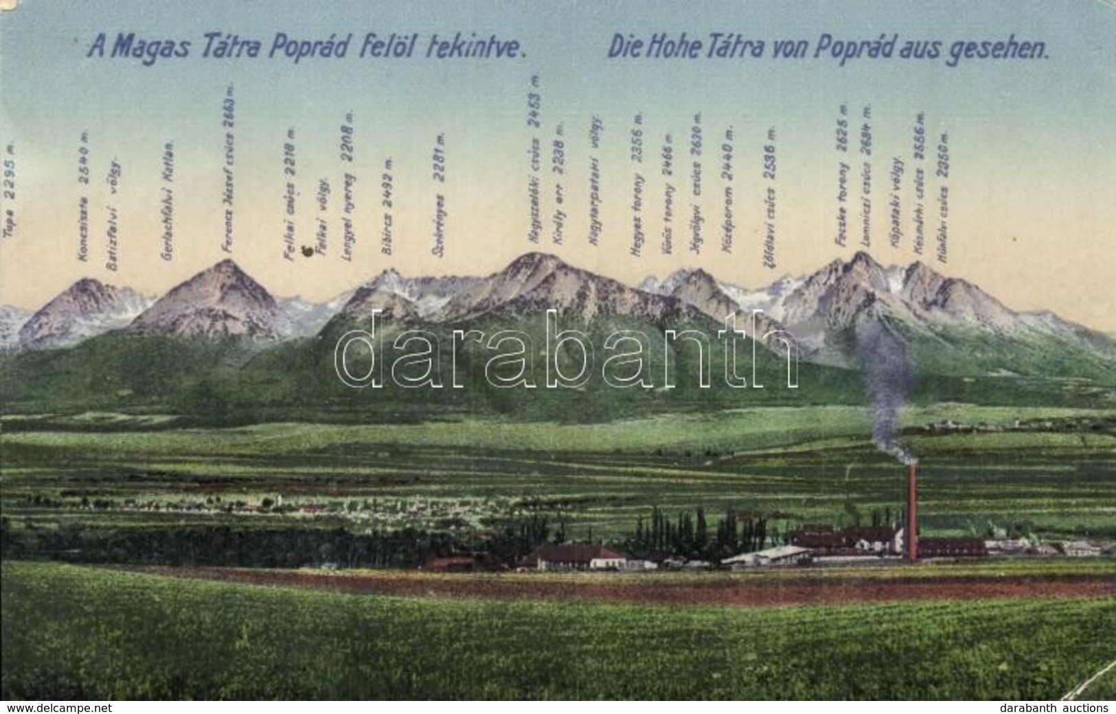 ** T2/T3 Tátra, Magas Tátra, Vysoké Tatry; Magas Tátra Poprád Felől Tekintve, Hegycsúcsok / Die Hohe Tátra Von Poprad Au - Unclassified