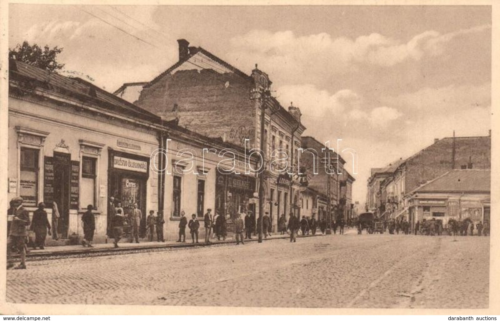 T2/T3 Ungvár, Uzshorod, Uzhorod; Pozdrav Se Sjezdu Legionaru V Uzhorode 6/6 1926 / Lekárna / Utcakép, Gluck József üzlet - Zonder Classificatie