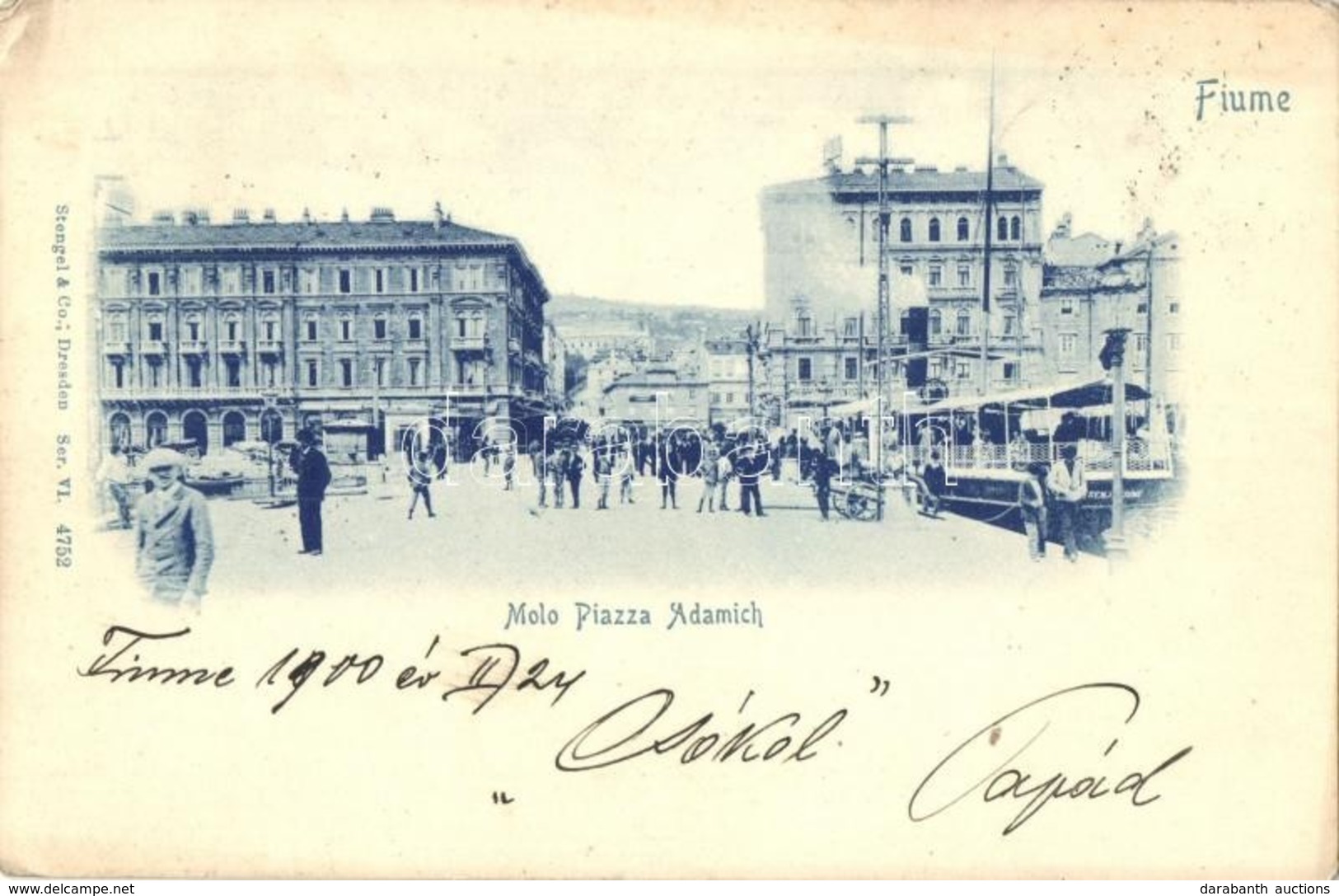 T2/T3 Fiume, Molo Piazza Adamich / Square, Port, Pier, Senj-Fiume Passenger Steamship (EK) - Zonder Classificatie