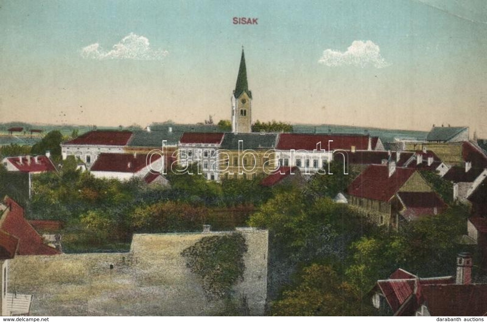 T2/T3 Sziszek, Sisak; Látkép, Kiadja A. Rosenfeld / General View (EK) - Zonder Classificatie