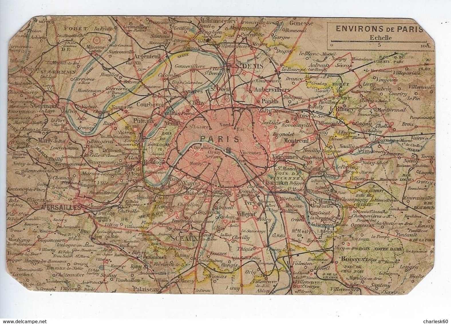 CPA 75 Carte Départementale Environs De Paris - Maps