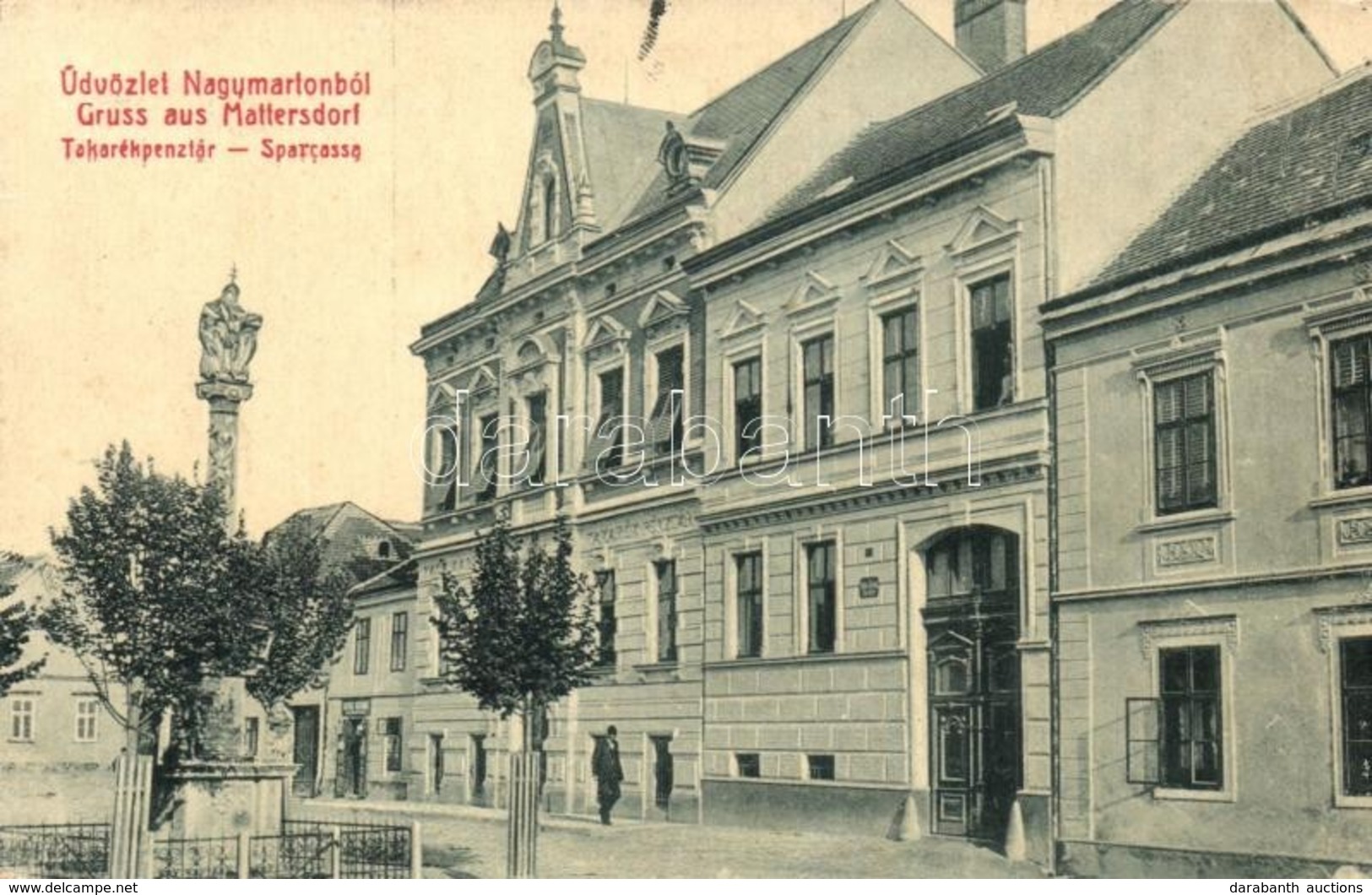 T2/T3 1910 Nagymarton, Mattersburg, Mattersdorf; Takarékpénztár. W.L. Bp. 2445. Schön Samu Kiadása / Savings Bank - Non Classificati