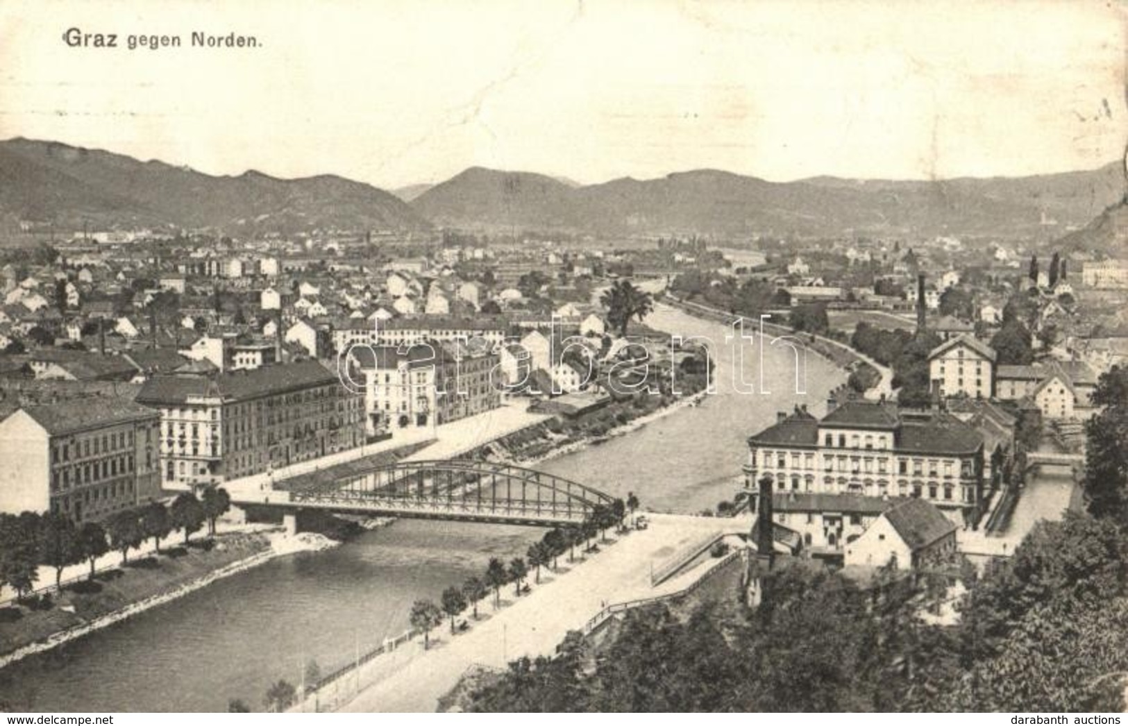 T3 Graz, Gegen Norden. Verlag F. Knollmüller No. 1052. / General View, Bridge (fa) - Zonder Classificatie