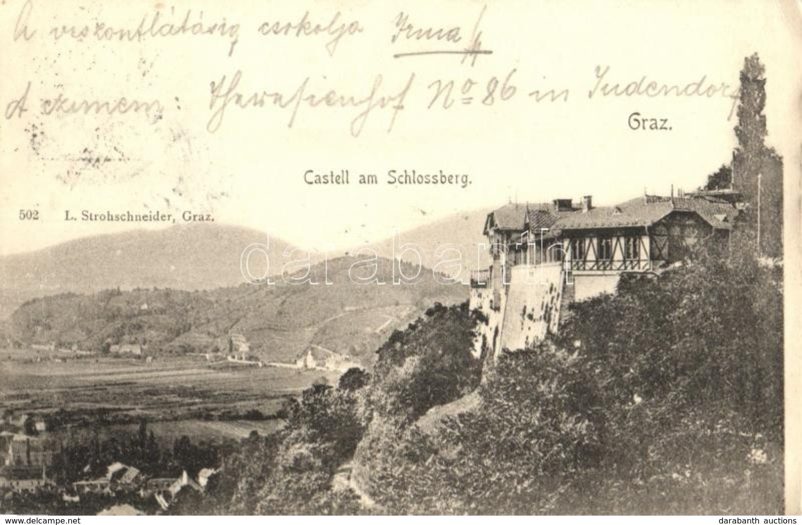 T2/T3 1900 Graz, Castell Am Schlossberg. L. Strohschneider 502. / Castle (EK) - Unclassified