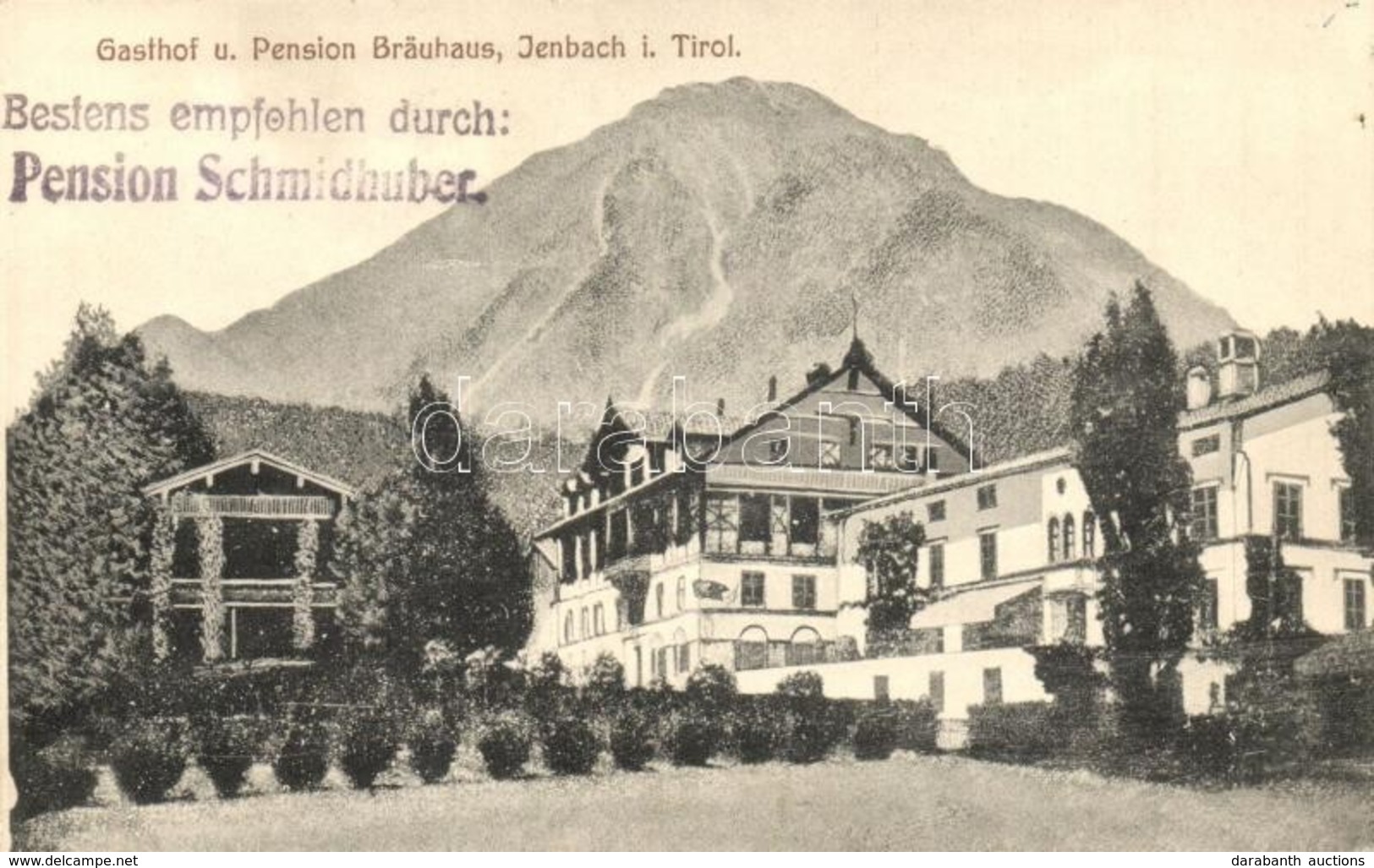 ** T1 Jenbach (Tirol), Gasthof Und Pension Bräuhaus / Guest House And Hotel 'Brewery'. Folding Card With Advertisement - Unclassified