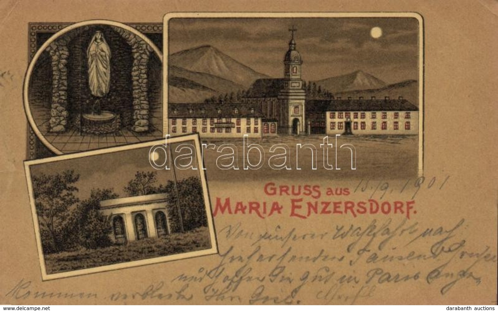 T2/T3 1901 Maria Enzersdorf, Kirche / Church. Night Litho (EK) - Unclassified