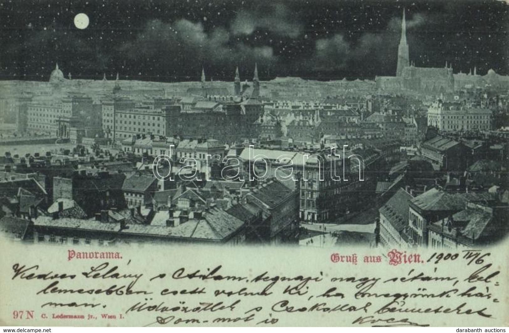 T2/T3 1900 Vienna, Wien; Panorama At Night. C. Ledermann Jr. 97 N (EK) - Ohne Zuordnung