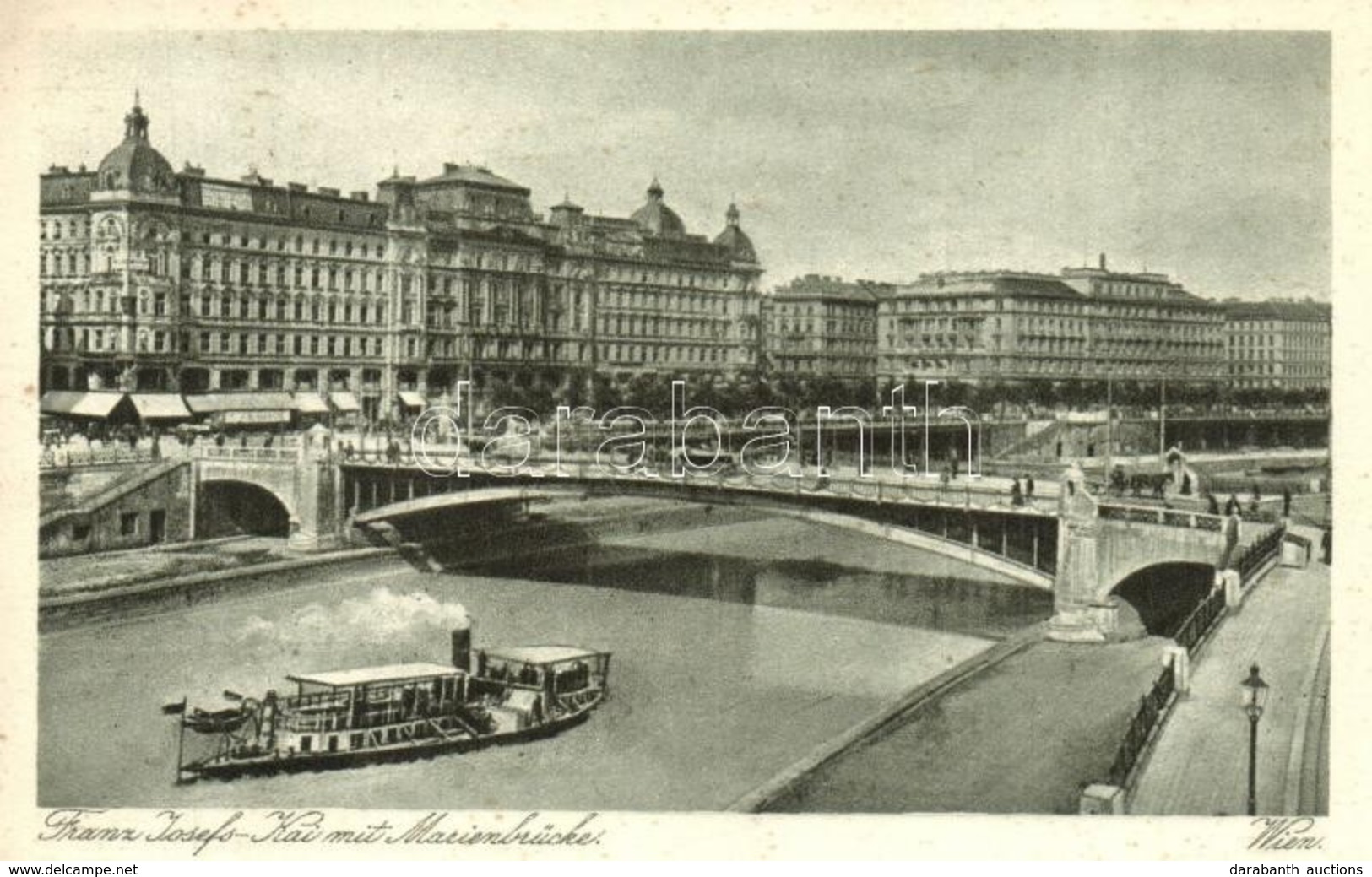 ** T1/T2 Vienna, Wien; Franz Jose-Kai Mit Marienbrücke / Quai, Port, Steamship - Zonder Classificatie