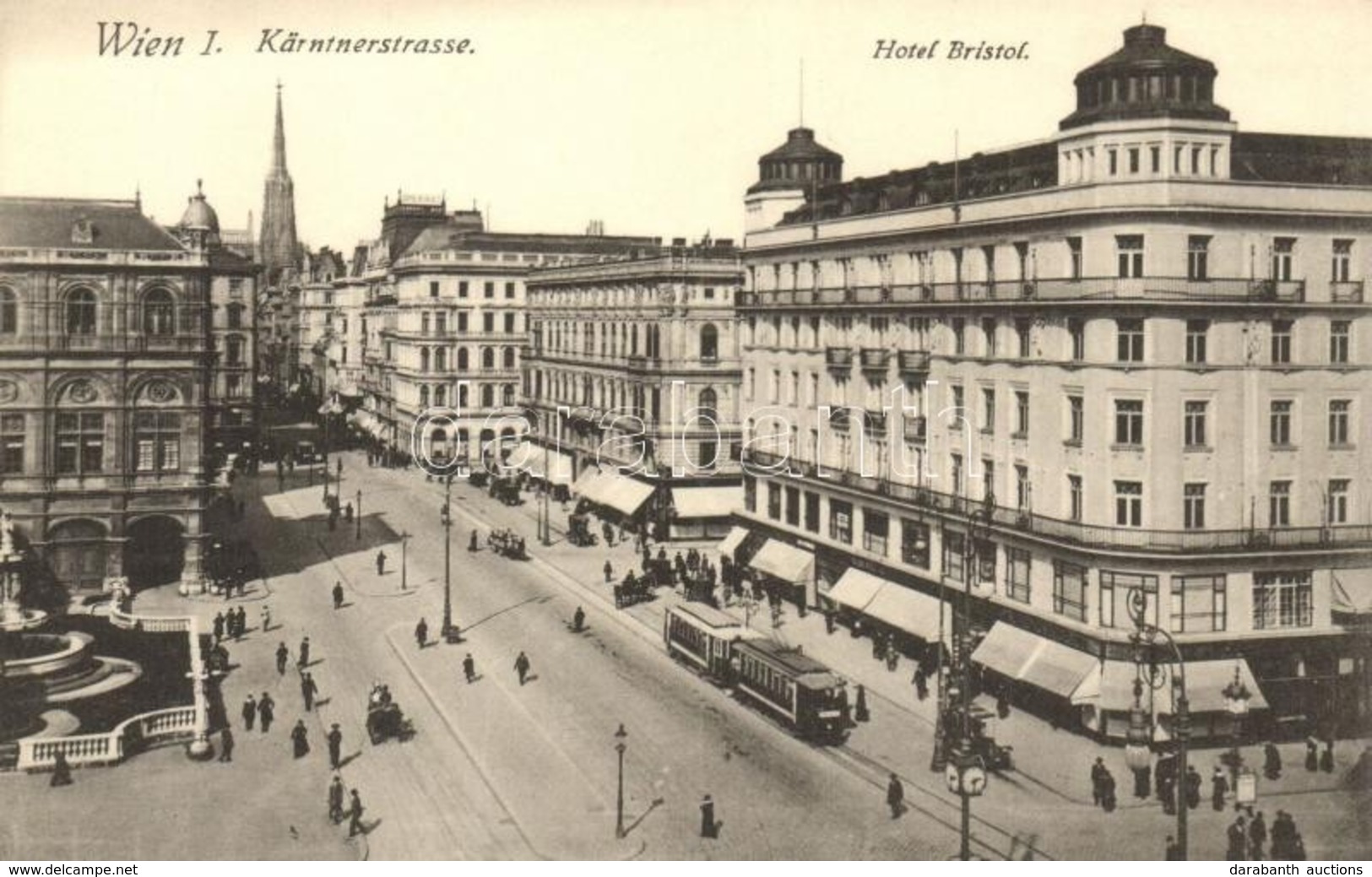 ** T1 Vienna, Wien I. Kartnerstrasse, Hotel Bristol / Street, Hotel, Tram - Unclassified