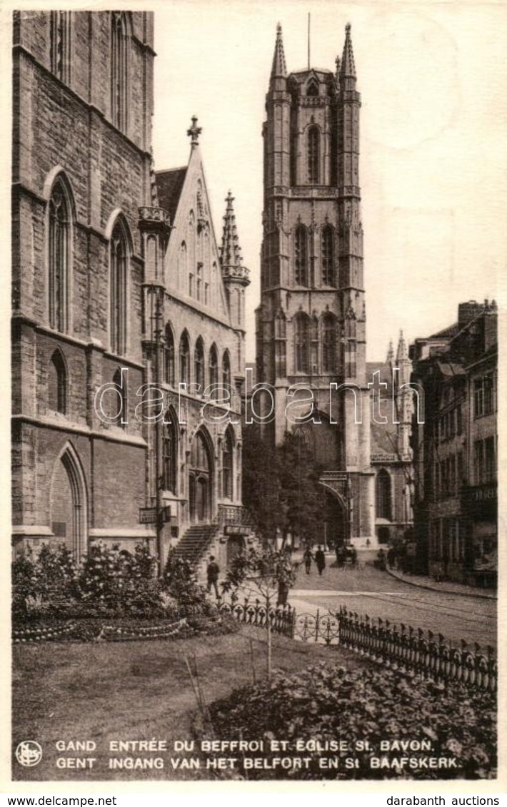 * T2/T3 Ghent, Gand, Gent; Ingang Van Het Belfort En St. Baafskerk / Church (EK) - Zonder Classificatie