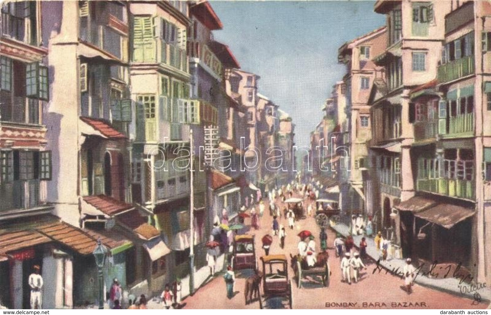 T2 Mumbai, Bombay; Bazaar, Raphael Tuck & Sons Oilette , Wide Wide World Series No. 7022. - Sin Clasificación