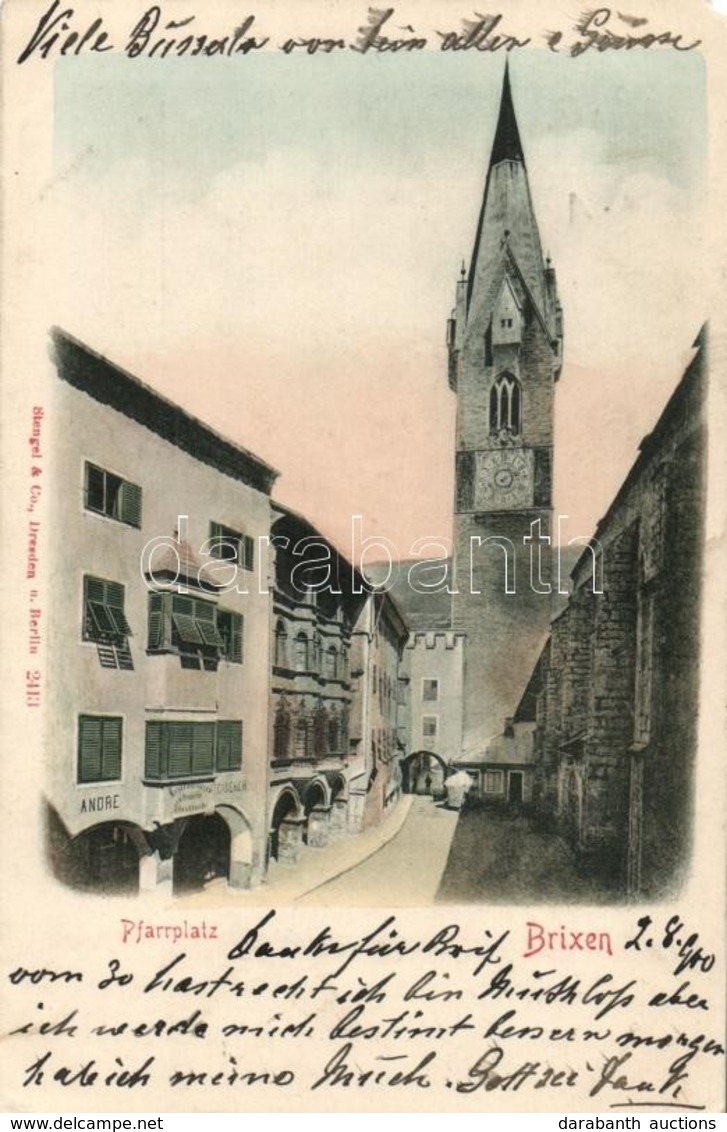 T3 1900 Bressanone, Brixen (Südtirol); Pfarrplatz / Square, Church, Andre Gischer's Shop (EM) - Unclassified