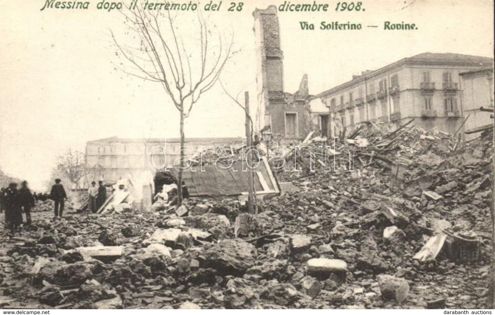 ** T2/T3 Messina, Messina Dopo Il Terremoto Del 28 Dicembre 1908. Via Solferino, Rovine / Messina After The Earthquake O - Zonder Classificatie