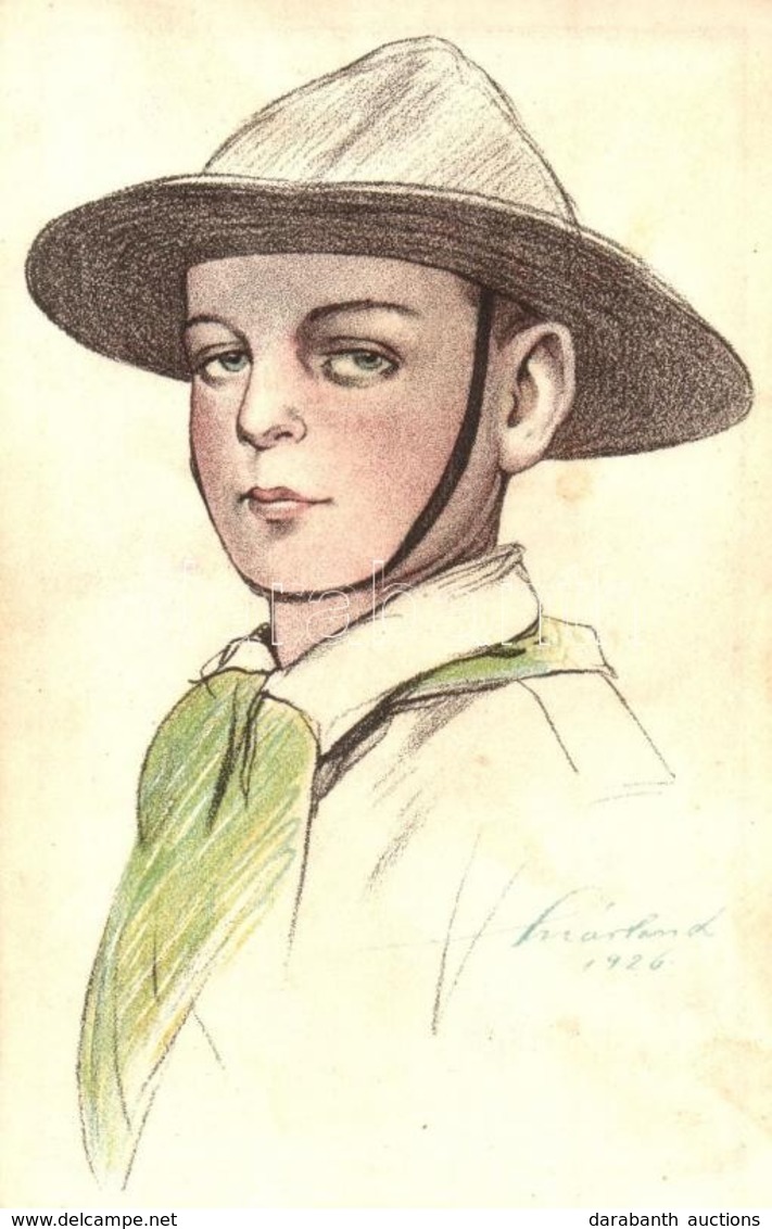 * T2/T3 Kiadja A Magyar Cserkészszövetség Nagytábortanácsa 1926. / Hungarian Boy Scout Art Postcard S: Márton L. + A Gya - Zonder Classificatie