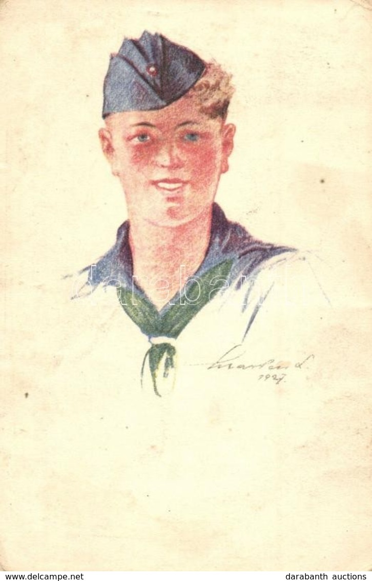 T2/T3 Svéd Cserkész. A Magyar Cserkészszövetség Kiadása / Swedish Boy Scout; Hungarian Scout Art Postcard With S: Márton - Unclassified