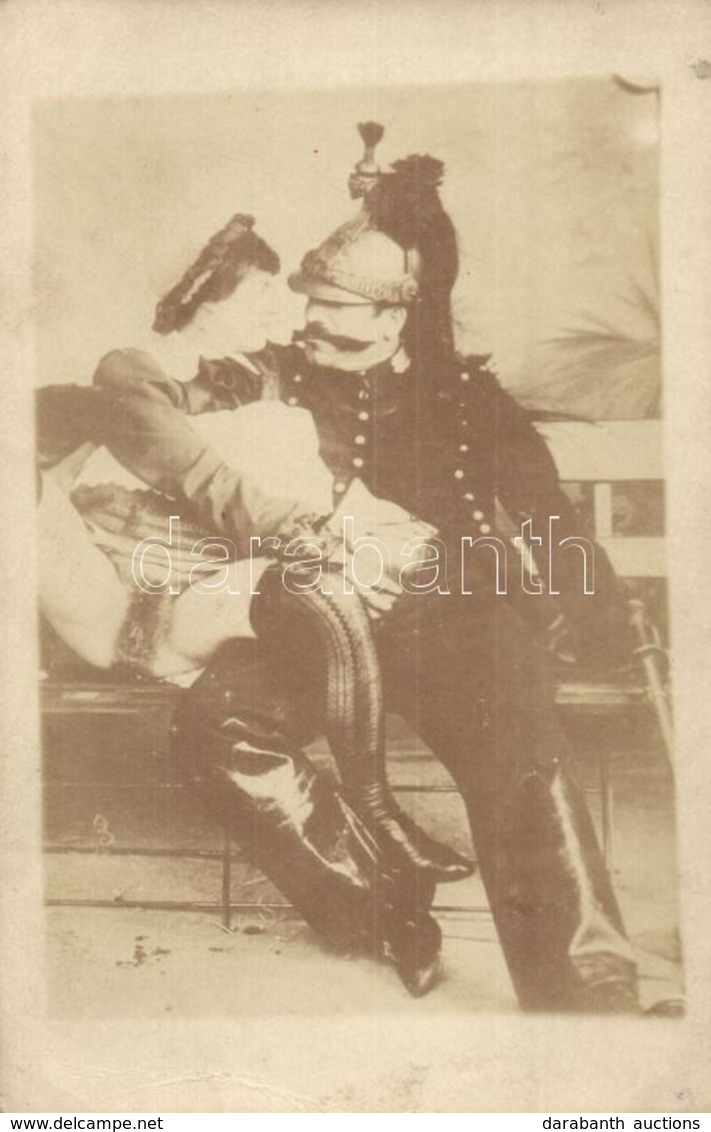 ** T2/T3 Vintage Porn Photo Postcard With German Military Officer (EK) - Ohne Zuordnung