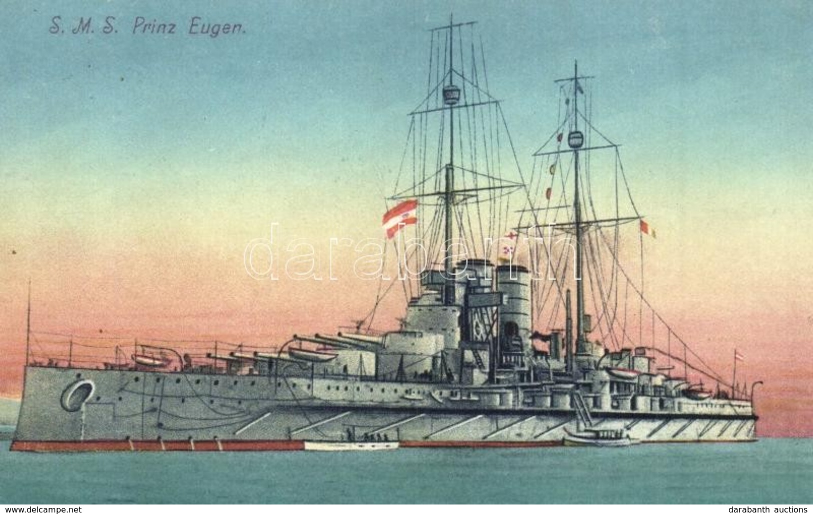 ** T2 SMS Prinz Eugen Osztrák-Magyar Haditengerészet Tegetthoff-osztályú Csatahajója / WWI Austro-Hungarian Navy K.u.K.  - Zonder Classificatie