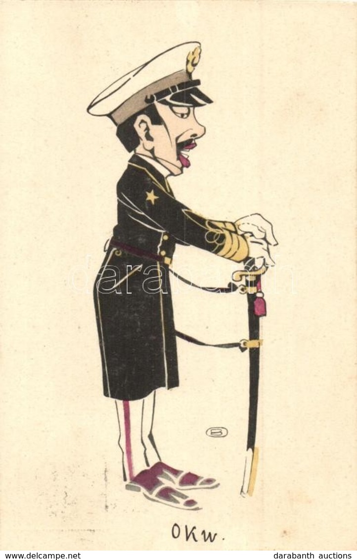 T2 Oku. Barcsay Adorján Levele / Caricature Of A Japanese Military Officer Of The Russo-Japanese War, D&C.B. Serie 2237. - Zonder Classificatie