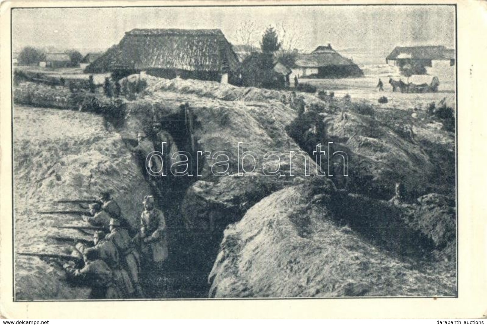 T2/T3 1915 Österreichische Schützengräben In Einem Polnischen Dorfe. Feldpostkarte / WWI K.u.K. Military Trench In A Pol - Unclassified