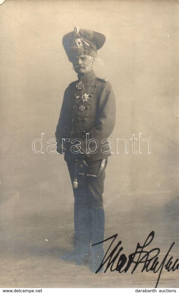 * T2 August Von Mackensen Saját Kezű Aláírásával! / August Von Mackensen Wearing The Totenkopf (skull And Cross Bones) W - Unclassified