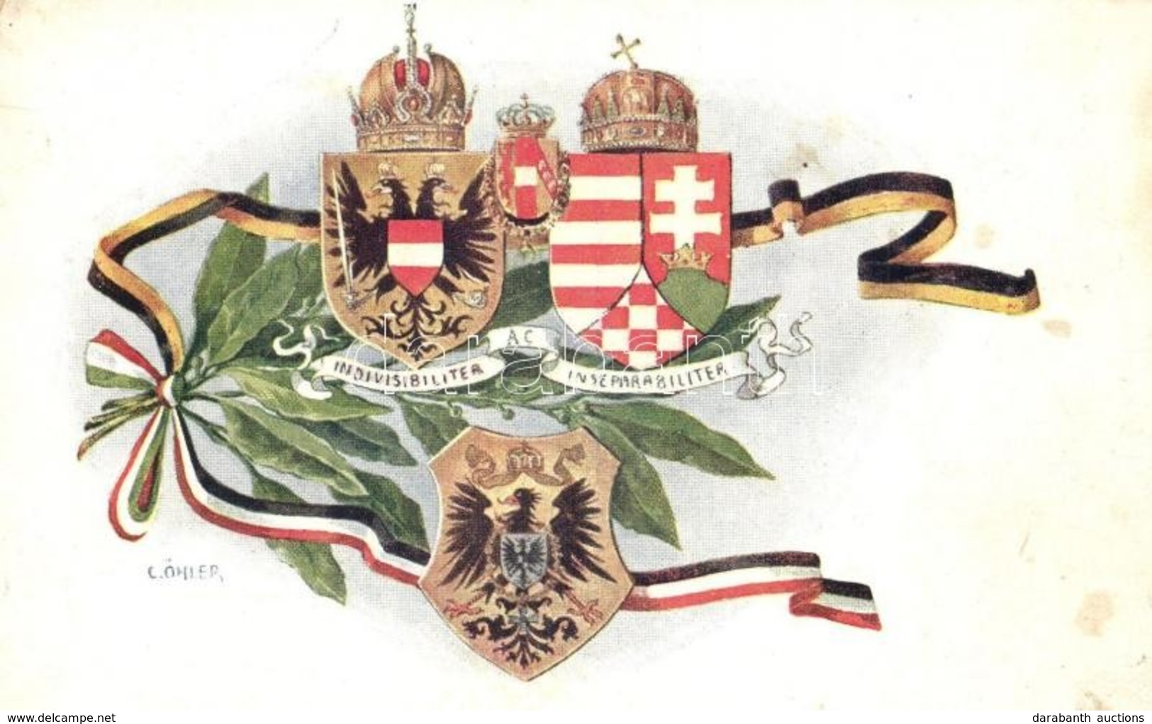 ** T3 Indivisibiliter AC Inseparabiliter / Austro-Hungarian And German Coats Of Arms. Viribus Unitis. B.K.W.I. 3168-2. S - Zonder Classificatie