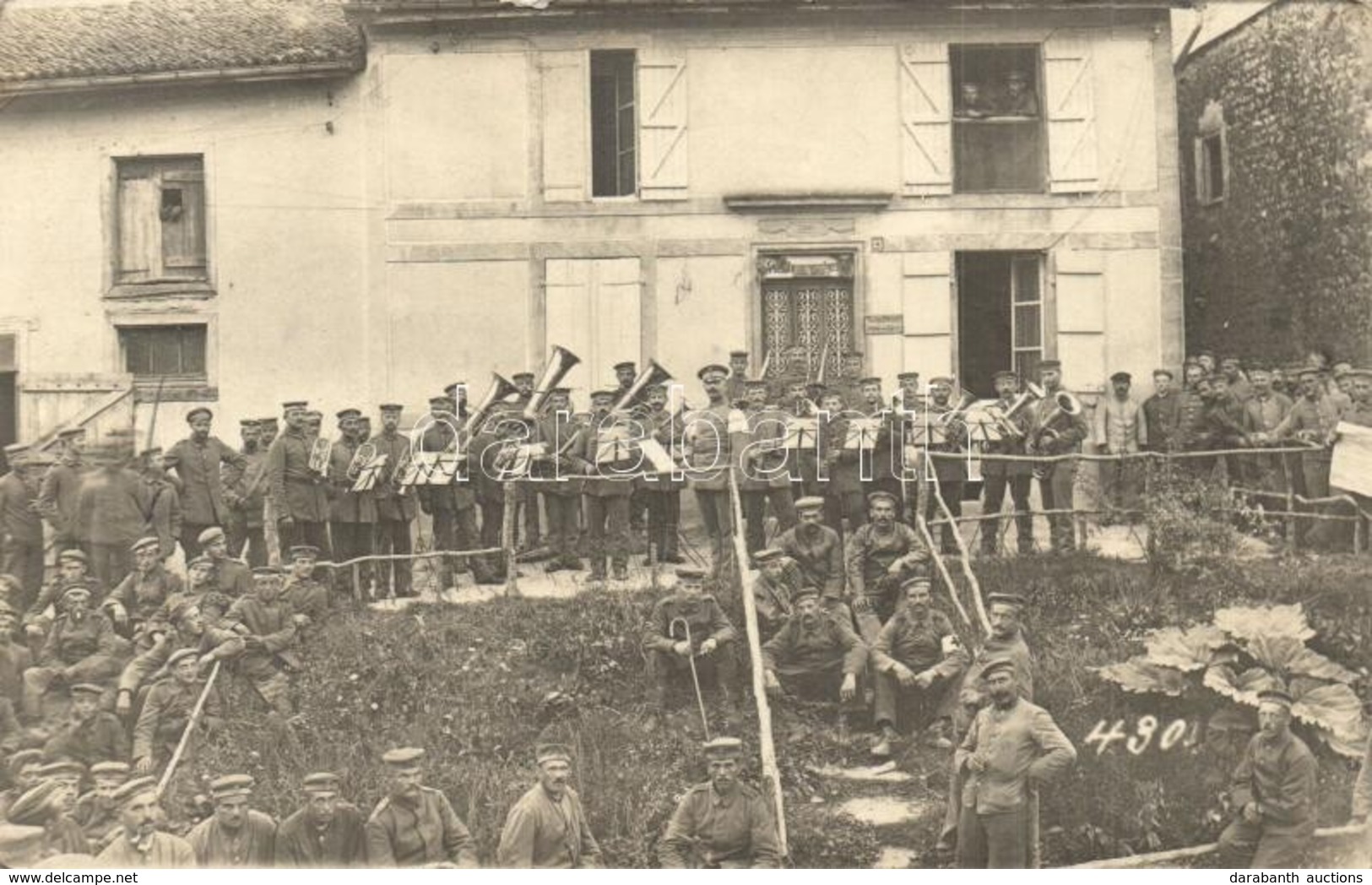 T2/T3 1916 WWI German Military, Soldiers' Brass Music Band. Group Photo (EK) - Zonder Classificatie