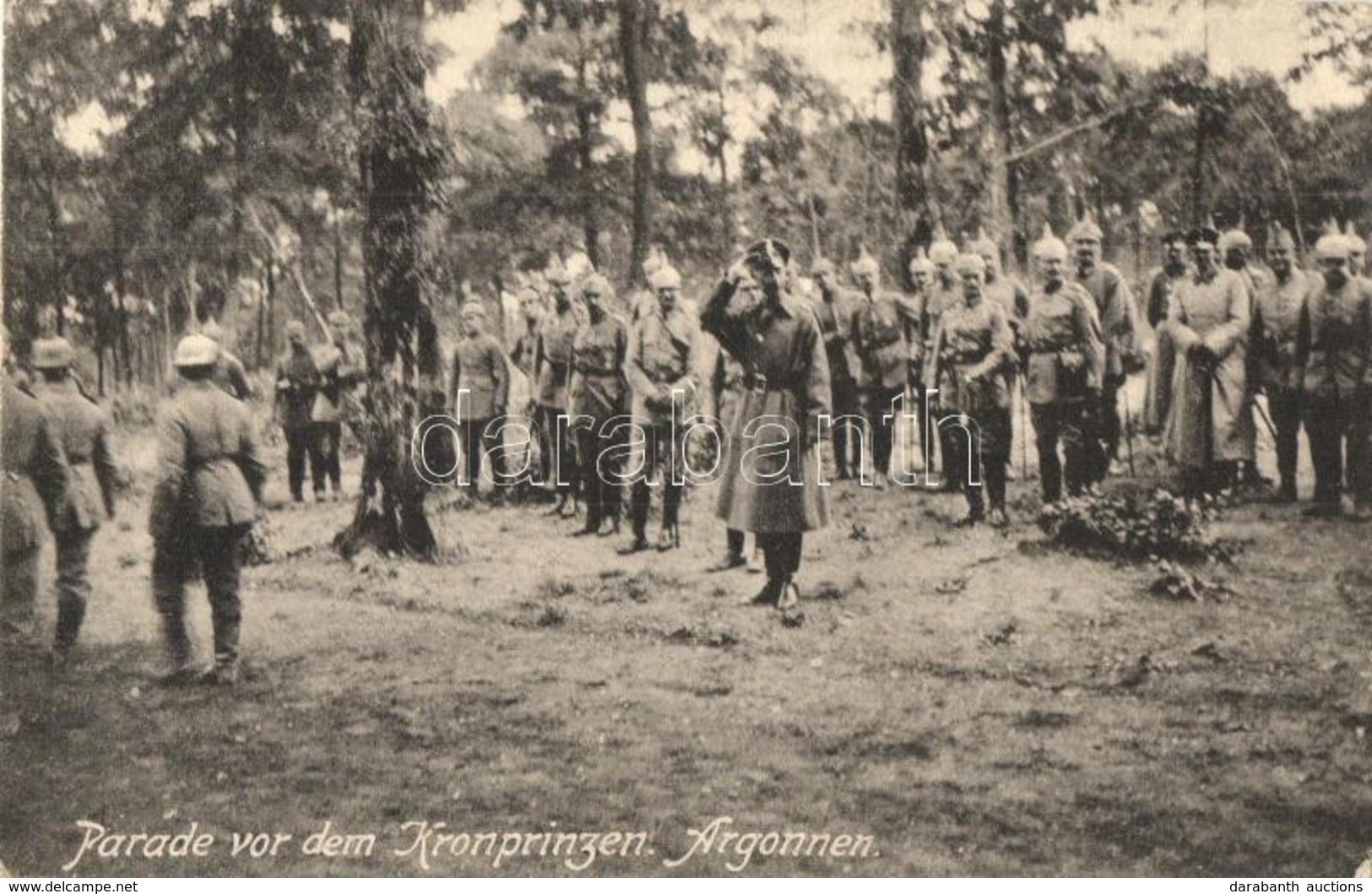 T2/T3 Argonnen, Parade Vor Dem Kronprinzen / WWI, Wilhelm, German Crown Prince In The Argonne Forest - Zonder Classificatie