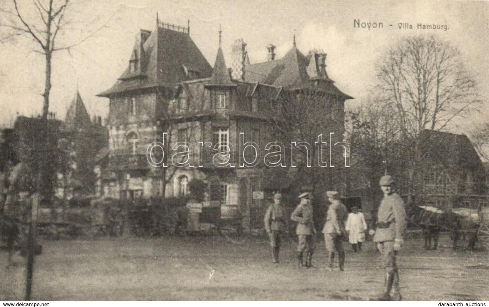 T2 1915 Noyon, Villa Hamburg. WWI German Military  Camp, Soldiers - Unclassified