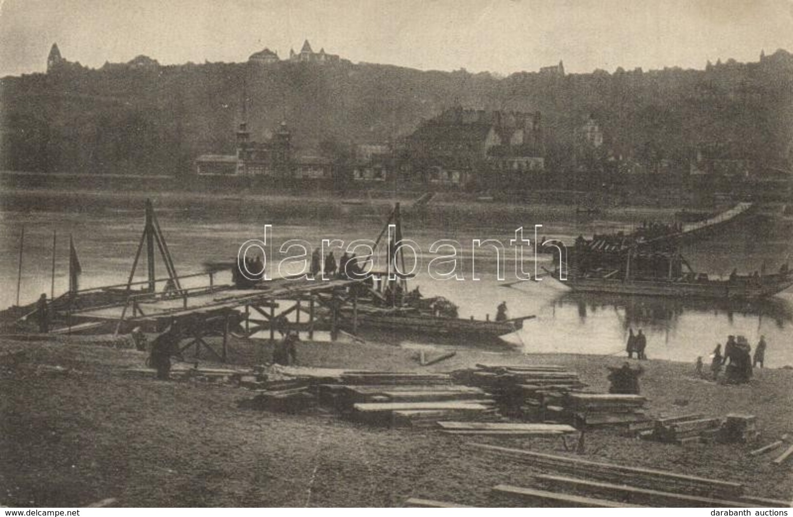 ** T2/T3 Első Világháborús Katonák Pontoon Híd építése Közben. Kiadja Tolnay András Kantinos / WWI Hungarian Soldiers Du - Zonder Classificatie