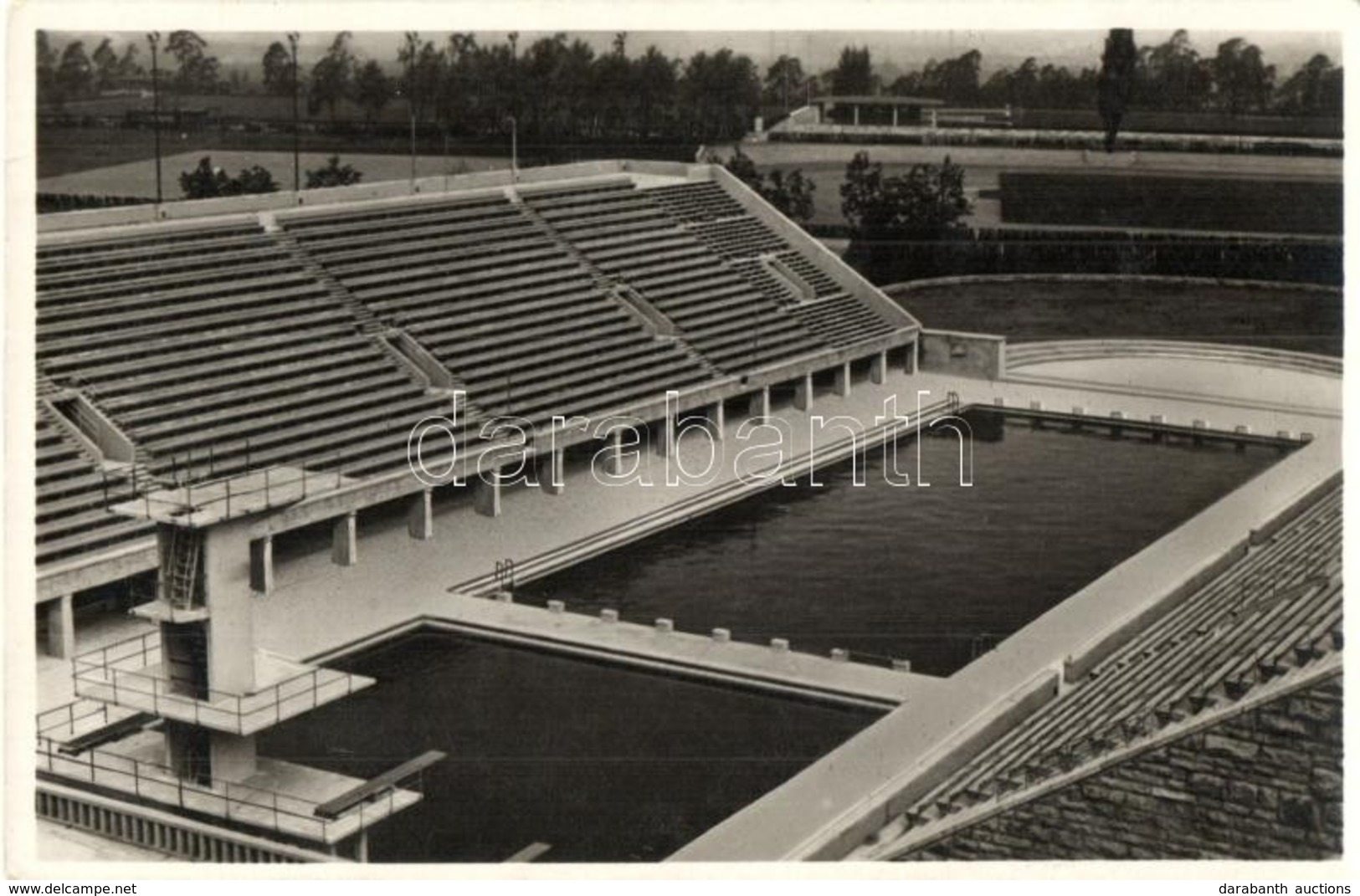 * T2 Berlin, Reichssportfeld, Blick Von Der Deutschen Kampfbahn Auf Das Schwimmstadion / Olympic Swimming Stadium + Reic - Non Classificati