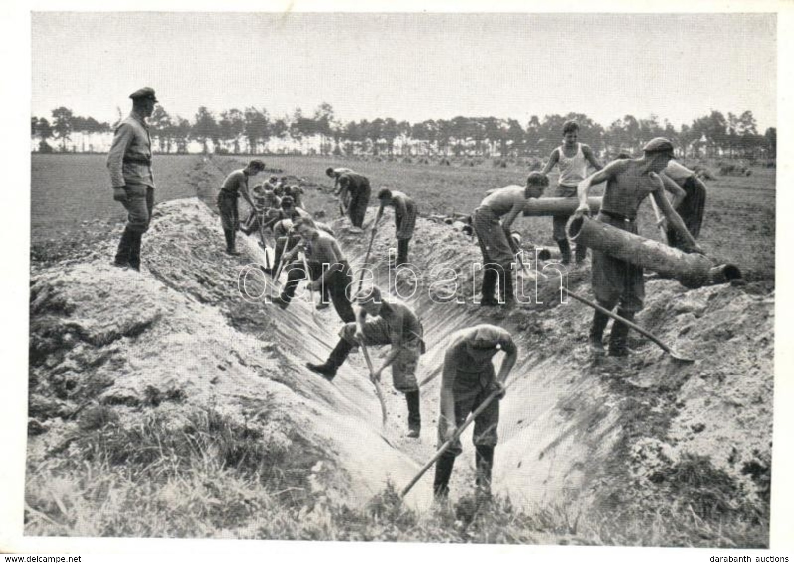 * T2/T3 Kampf Um Brot. Bild 3: Entwässerung. Arbeitsdienst Beim Grabenbau (Aufnahme: Scherl) Verlag Das Episkop 1935. VI - Zonder Classificatie