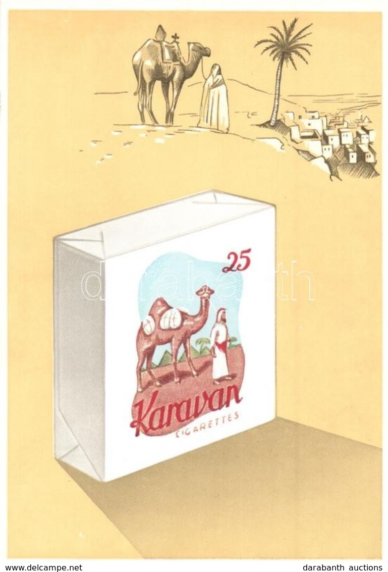 ** T1/T2 Karaván Cigaretta Reklám / Karaván Cigarettes Advertisement Card - Zonder Classificatie