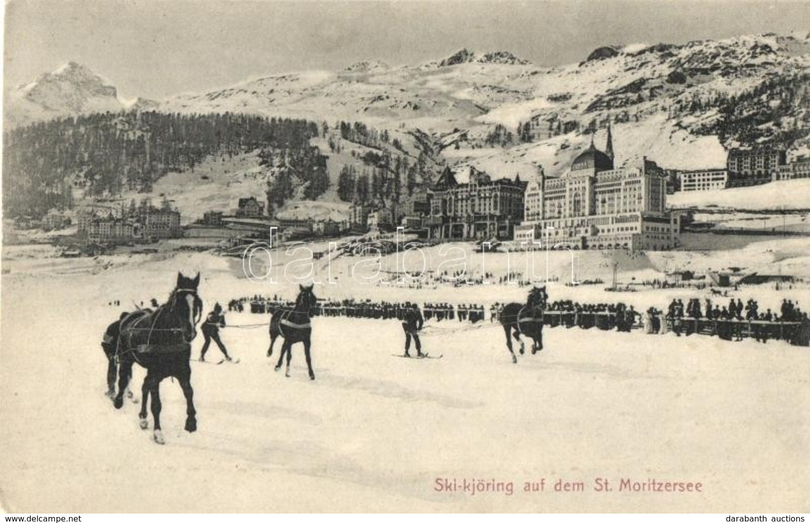 T2/T3 Ski-kjöring Auf Dem St. Moritzersee / Skijoring With Horses On The Frozen Lake St. Moritz, Winter Sport - Zonder Classificatie