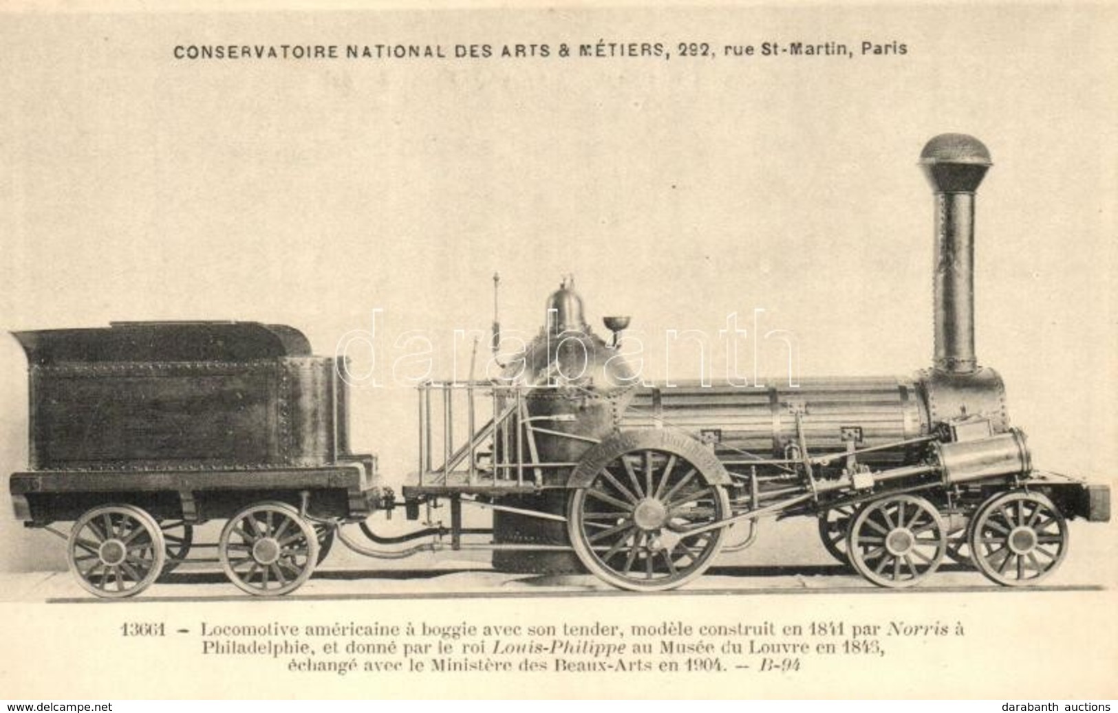 ** T1/T2 Locomotive Americaine A Boggie Avec Son Tender, Modele Construit En 1841 Par Norris A Philadelphie / American N - Zonder Classificatie