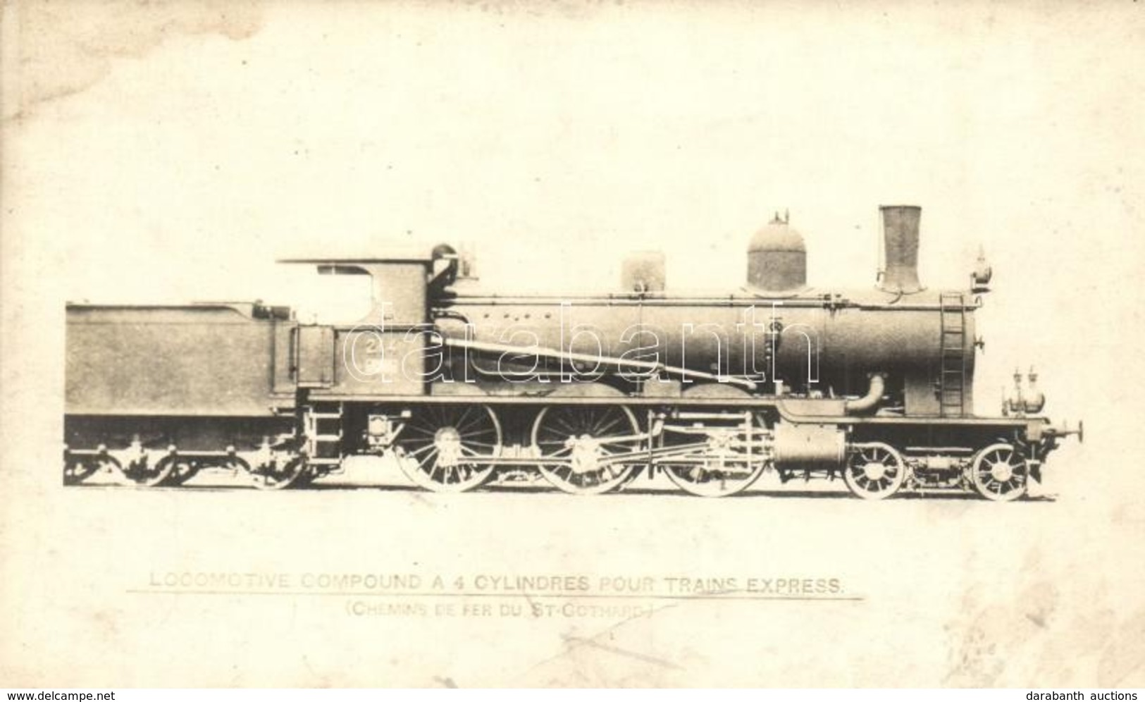 ** T2/T3 Locomotive Compound A 4 Cylindres Pour Trains Express (Chemins De Fer Du St-Gothard). Photo (fl) - Unclassified