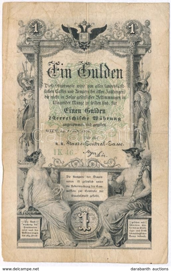 1866. 1G 'STN' Vízjeles T:III-
Austrian Empire 1866. 1 Gulden 'STN' Watermark C:VG
Adamo G97 - Unclassified