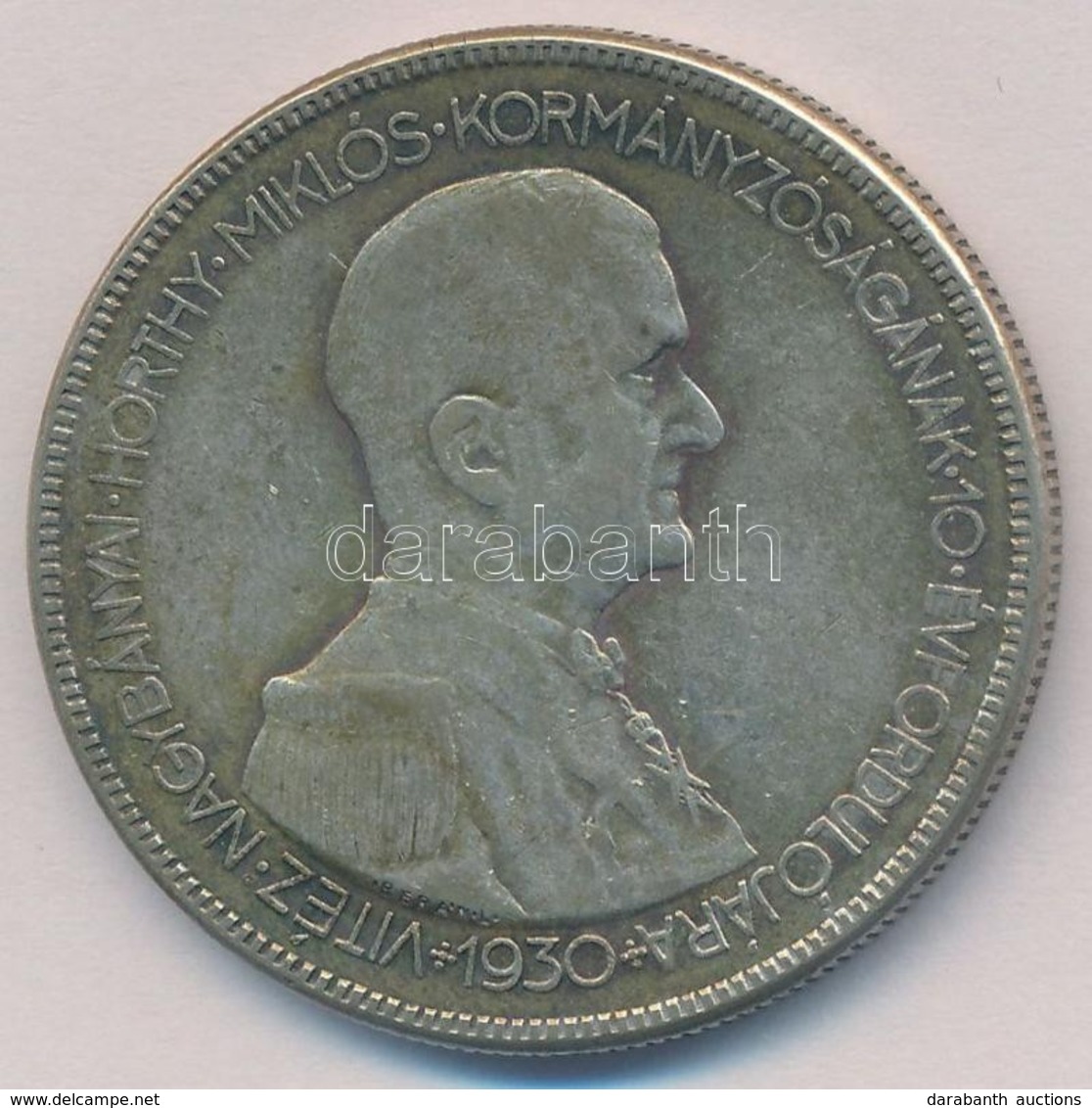 1930. 5P Ag 'Horthy Jobbra' T:2- Patina
Adamo P8 - Zonder Classificatie